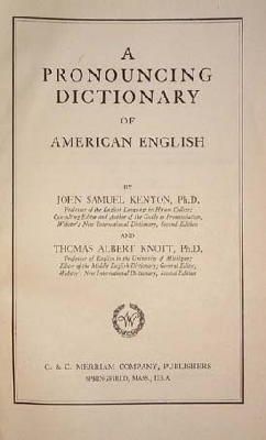 Imagen del vendedor de A Pronouncing Dictionary of American English a la venta por Kennys Bookshop and Art Galleries Ltd.