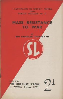 Seller image for Mass resistance to war. for sale by Kennys Bookshop and Art Galleries Ltd.