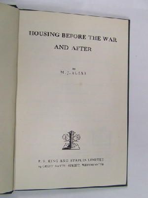 Seller image for Housing Before the War and After. for sale by Kennys Bookshop and Art Galleries Ltd.