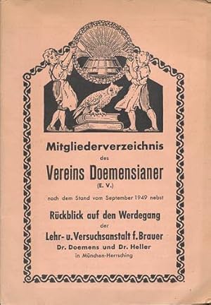Mitgliederverzeichnis des Vereins Doemensianer. Nach dem Stand vom September 1949 nebst Rückblick...
