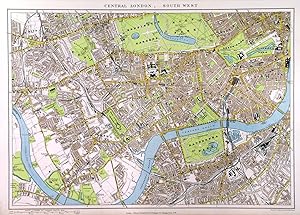 Seller image for CENTRAL LONDON, NORTH WEST  (and  .NORTH EAST ,  .SOUTH WEST ,  .SOUTH EAST ). Four map sheets of Central London. Extent: Shepherd s Bush, Islington, Victoria Park, Deptford, Camberwell, Fulham. for sale by Garwood & Voigt