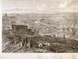 Seller image for ROME MDCCCXLIX . Panorama of Rome, from the heights. Wood-engraving issued as a supplement with the Illustrated London News. Drawn by for sale by Garwood & Voigt