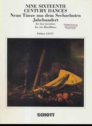 Immagine del venditore per Nine Sixteenth Century Dances for four recorders. Neun Tnze aus dem Sechzehnten Jahrhundert fr vier Blockflten. venduto da Antiquariat Peda