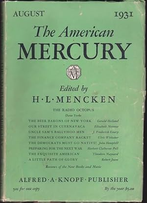 Bild des Verkufers fr The American Mercury: August 1931 (Volume XXIII, Number 92) zum Verkauf von Clausen Books, RMABA