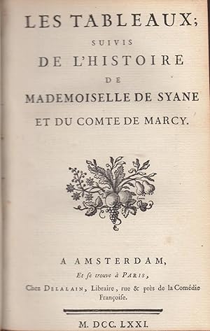 Les tableaux ; suivis de L'histoire de mademoiselle de Syane et du comte de Marcy.