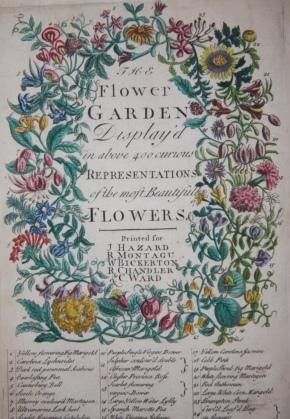 Seller image for The Flower-Garden Display'd, in Above Four Hundred Curious Representations of the Most Beautiful Flowers; Regularly dispos'd in the respective Months of their Blossom, Curiously Engrav'd on Copper-Plates, From the Designs of Mr. Furber, and Others, and Coloured to the Life. With the Description and History of each Plant, and the Method of their Culture; whether in Stoves, Green-Houses, Hot Beds, Glass-Cases, Open Borders, or against Walls. Very Useful, Not only for the Curious in Gardening, but the Prints likewise for Painters, Carvers, Japaners, &c. also for the Ladies, at Patterns for Working, and Painting in Water-Colours, or Furniture for the Closet. for sale by White Fox Rare Books, ABAA/ILAB