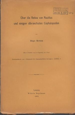 Bild des Verkufers fr ber die Retina von Nautilus und einige dibranchiaten Cephalopoden. zum Verkauf von Antiquariat am Flughafen