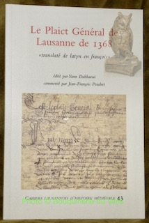 Imagen del vendedor de Le Plaict Gnral de Lausanne de 1368 "translat de latyn en franois". a la venta por Bouquinerie du Varis