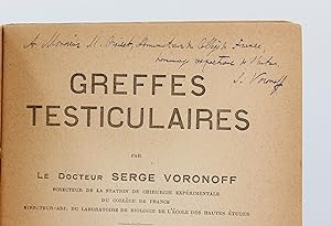 Imagen del vendedor de Greffes testiculaires a la venta por Librairie Le Feu Follet