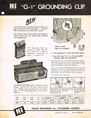 Hi "G-1" GROUNDING CLIP - Form GCB-264