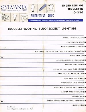 SYLVANIA ENGINEERING BULLETIN O-330: TROUBLESHOOTING FLUORESCENT LIGHTING