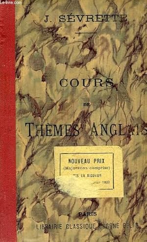 Seller image for COURS DE THEMES ANGLAIS A L'USAGE DES CLASSES SUPERIEURES for sale by Le-Livre