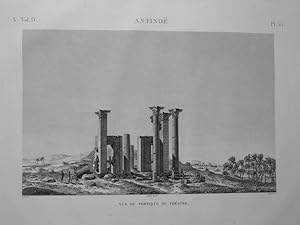 Imagen del vendedor de DESCRIPTION DE L'EGYPTE. Antino. Vue du portique du thtre. (ANTIQUITES, volume IV, planche 55) a la venta por Librairie Le Feu Follet