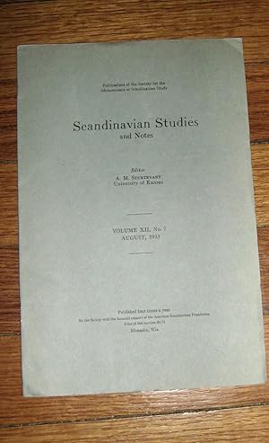 Scandinavian Studies and Notes August 1933, Vol XII, No. 7
