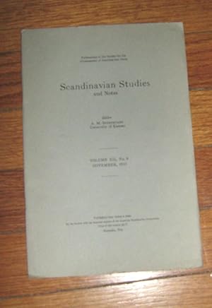 Scandinavian Studies and Notes November 1933 Vol Xii No. 8