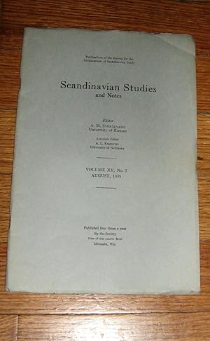 Scandinavian Studies and Notes August 1939 Vol XV, No.7