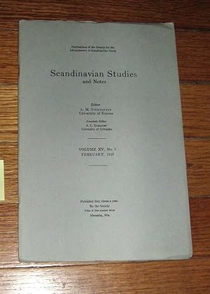 Scandinavian Studies and Notes February 1939 Vol XV No. 5