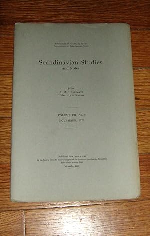Scandinavian Studies and Notes November 1923 Vol VII, No. 9