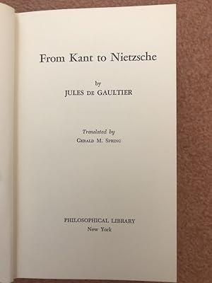 From Kant to Nietzsche