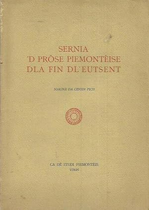 Sernia 'd pròse piemontèise dla fin dl'Eutsent