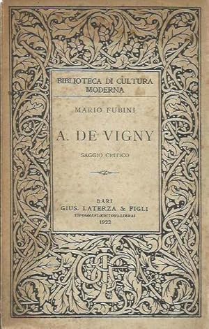 Image du vendeur pour Alfred De Vigny. Saggio critico mis en vente par Laboratorio del libro