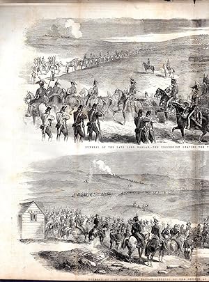 Imagen del vendedor de ENGRAVING: "Funeral of the Late Lord Raglan ".story & Double Page of engravings from The Illustrated London News, July 28, 1855 a la venta por Dorley House Books, Inc.