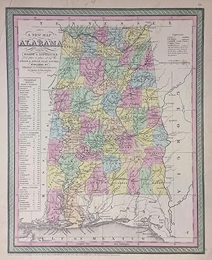 A New Map of Alabama with Its Roads & Distances from place to place, along the Stage and Steam Bo...