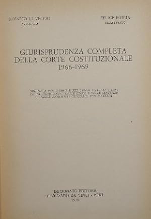 Giurisprudenza completa della Corte Costituzionale. 1966-1969