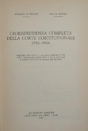 Giurisprudenza completa della Corte Costituzionale. 1956-1966