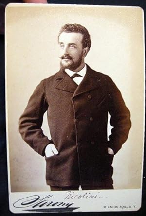 Bild des Verkufers fr Circa 1882 Cabinet Card Photograph of Opera Tenor Ernesto Nicolini By Sarony New York zum Verkauf von Certain Books, ABAA