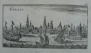 Calais. Kupferstich v. Christoph Riegel. Nürnberg um 1690, 6 x 11 cm.