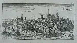 Laon. Kupferstich v. Christoph Riegel. Nürnberg um 1690, 6 x 11 cm.