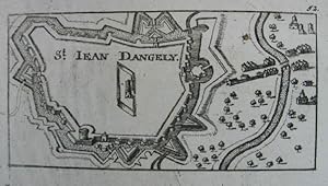 St. Iean Dangely. Kupferstich v. Christoph Riegel. Nürnberg um 1690, 6 x 11 cm.