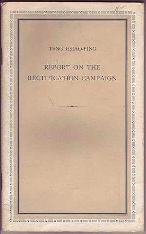 Immagine del venditore per Report on the Rectification Campaign venduto da Mr Pickwick's Fine Old Books