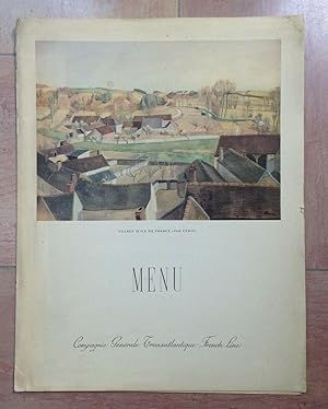 Seller image for Paquebot "Ile De France", Compagnie Gnrale Transatlantique French line. Menu Du 26 Mars 1951. for sale by Rossignol