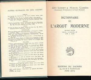 Image du vendeur pour Dictionnaire de l'argot moderne mis en vente par LIBRAIRIE GIL-ARTGIL SARL