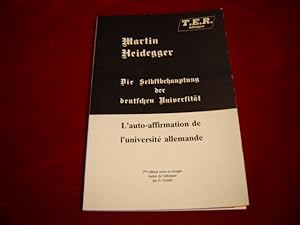 Image du vendeur pour Die Selbstbehauptung der deutschen Universitt. / L'auto-affirmatio de l'universite allemande. Rede, gehalten bei der feierlichen bernahme des Rektorats der Universitt Freiburg i. Br. am 27.5.1933. / Discours tenu pour la prise en charge solennelle de rectorat de l'universite Fribourg-en-Brisgau le 27.5.1933. mis en vente par Antiquariat Olaf Drescher