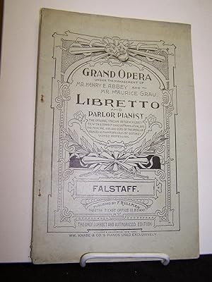 Bild des Verkufers fr Falstaff; A Lyric Comedy in Three Acts. zum Verkauf von Zephyr Books