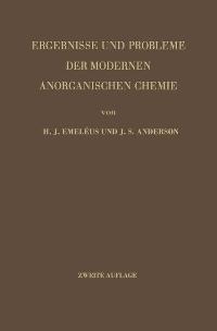 Bild des Verkufers fr Ergebnisse und Probleme der modernen anorganischen Chemie zum Verkauf von getbooks GmbH