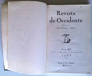 Revista De Occidente Tomo XLI 1933 (Julio; Agosto; Septiembre)