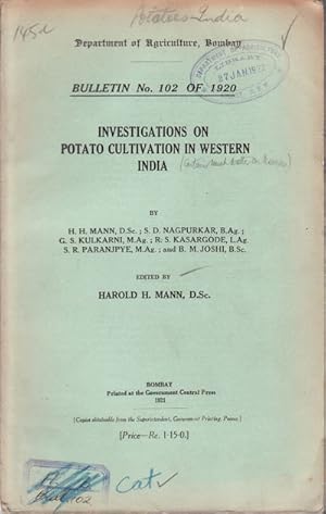 Bild des Verkufers fr Investigations on Potato Cultivation in Western India. zum Verkauf von Asia Bookroom ANZAAB/ILAB