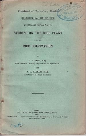 Seller image for Studies on the Rice Plant and on Rice Cultivation. for sale by Asia Bookroom ANZAAB/ILAB