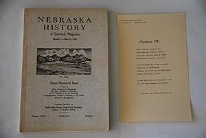 Seller image for Nebraska History Quarterly: January--March, 1941 (The Sioux Memorial Issue) for sale by Lee Booksellers