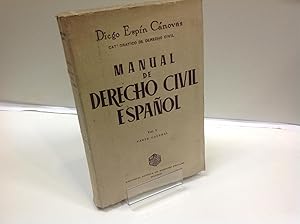 Imagen del vendedor de MANUAL DE DERECHO CIVIL ESPAOL VOL I PARTE GENERAL DIEGO ESPIN CANOVAS a la venta por LIBRERIA ANTICUARIA SANZ