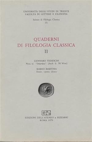 Bild des Verkufers fr Quaderni di filologia classica.n.2. zum Verkauf von FIRENZELIBRI SRL