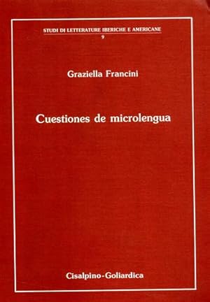 Immagine del venditore per Cuestiones de microlengua. venduto da FIRENZELIBRI SRL