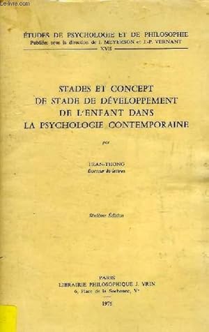 Image du vendeur pour STADES ET CONCEPT DE SATDE DE DEVELOPPEMENT DE L'ENFANT DANS LA PSYCHOLOGIE CONTEMPORAINE mis en vente par Le-Livre