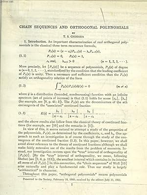 Image du vendeur pour CHAIN SEQUENCES AND ORTHOGONAL POLYNOMIALS - ON GLOBAL ASYMPTOTIC STABILITY OF SOLUTIONS OF DIFFERENTIAL EQUATIONS mis en vente par Le-Livre