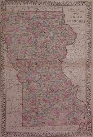 County & Township Map of the States of Iowa and Missouri