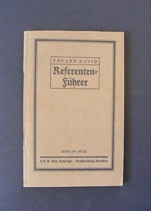 Referentenführer Anleitung für sozialistische Redner